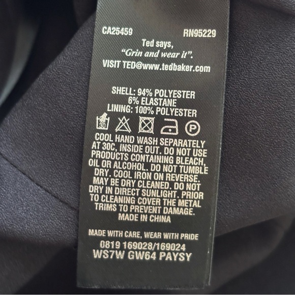 Ted Baker Paysy Top 2 Medium Black Cap Sleeve - Picture 8 of 9